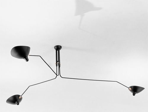 Plafon de design original - MCL-R3  - SERGE MOUILLE - metálico / de Serge Mouille / triplo