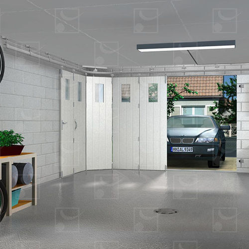 Portão de garagem seccionado lateral - 9300 series  - MANTION SAS - metálico / manual / com vidro