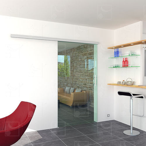 Sistema deslizante em alumínio - INTEC - MANTION SAS - para porta / com corrediças ocultas / da linha residencial