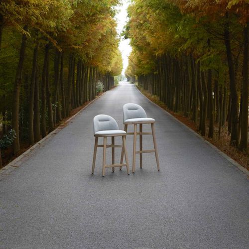 Cadeira alta contemporânea - BUND - STELLAR WORKS - para ambiente interno / em madeira maciça / em compensado