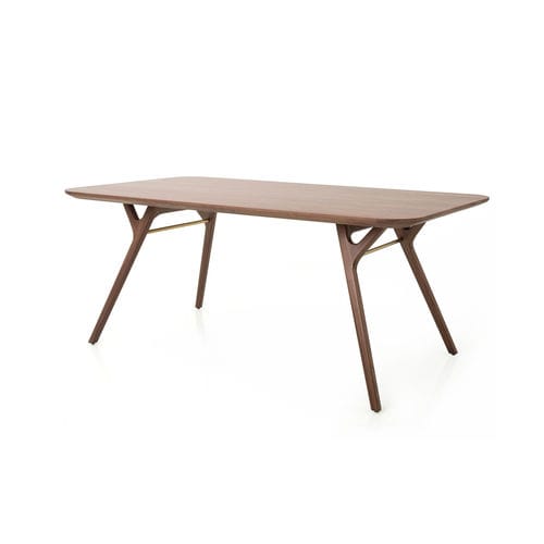 Mesa de jantar de design escandinavo - RÉN - STELLAR WORKS - em madeira maciça / em aço inoxidável / em laminado