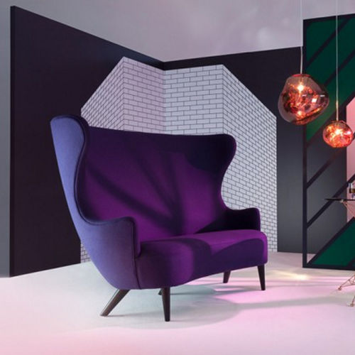 Sofá contemporâneo - WINGBACK SERIES - Tom Dixon - em tecido / com encosto alto / violeta