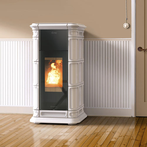 Salamandra com caldeira a pellets - SAINT MORITZ SUPREME MAIOLICA - THERMOROSSI - 0–5 kW / 5 kW–10 kW / 10 kW–20 kW