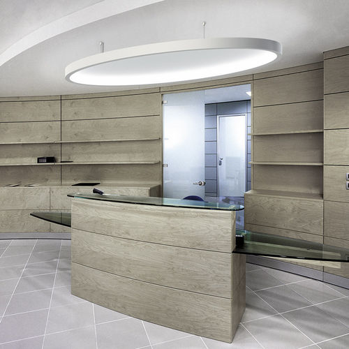 Pendente - ELLIPSE LIGHT + ACOUSTIC - Sattler GmbH - em alumínio / em tecido / em vidro acrílico