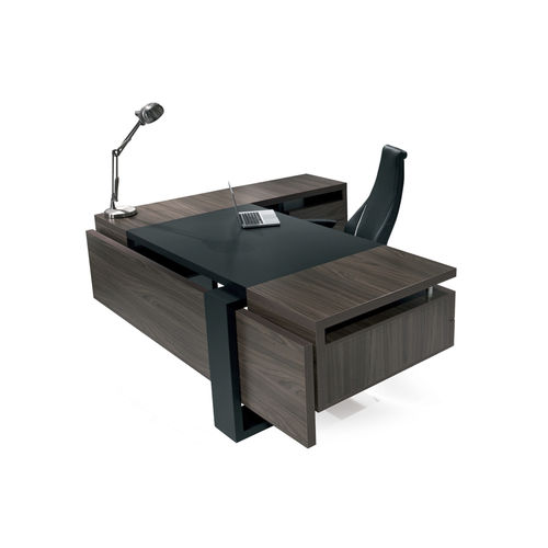 Mesa executiva - FLAT  - SOLENNE OFFICE FURNITURE - contemporânea / em madeira / com compartimento de arrumação