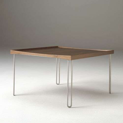 Mesa de centro de design escandinavo - TRAY  - House of Finn Juhl – Onecollection - em madeira maciça / em laminado / em aço inoxidável escovado