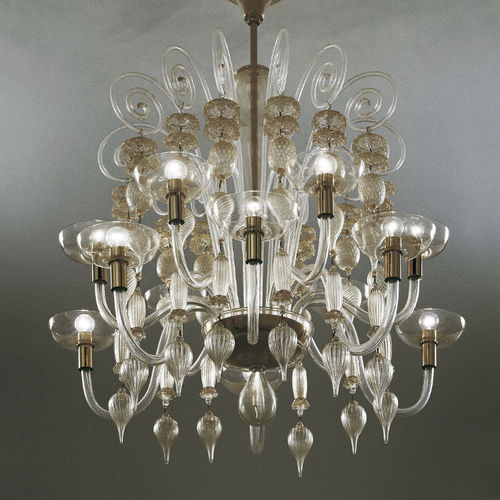 Lustre clássico - 99.37 - Venini - em vidro / em vidro soprado / metálico