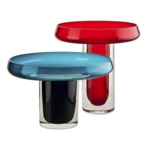 Vaso contemporâneo - ALTITUDE - Venini - em vidro soprado / azul