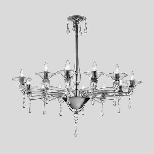 Lustre contemporâneo - SCARLATTI - Venini - em cristal / metálico / para lâmpada incandescente