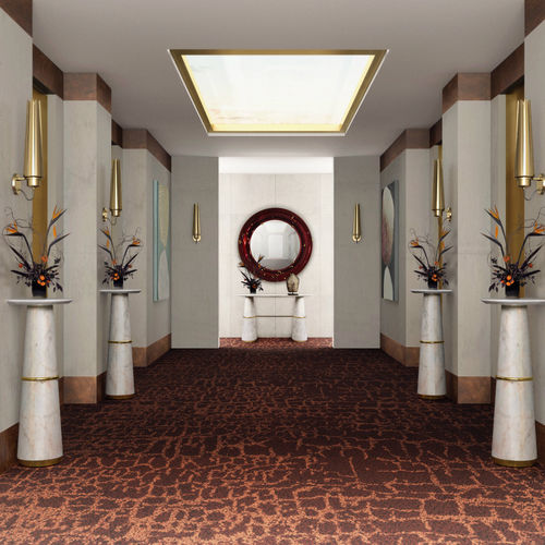 Mesa floreira contemporânea - AGRA - BRABBU DESIGN FORCES - em mármore / com base em latão / com base em mármore