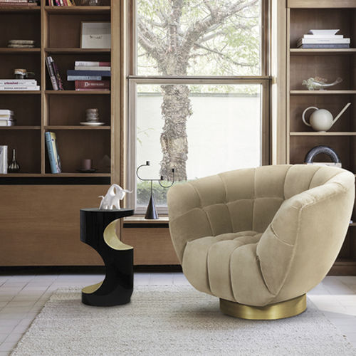 Mesa lateral contemporânea - BRYCE - BRABBU DESIGN FORCES - de fibra de vidro / com base em fibra de vidro / oval