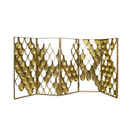 Biombo contemporâneo - KOI - BRABBU DESIGN FORCES - em latão escovado / sob medida