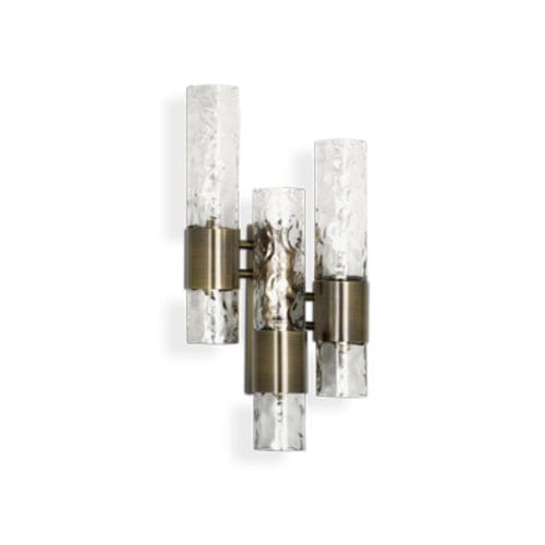 Arandela contemporânea - OMBAK - BRABBU DESIGN FORCES - para ambiente interno / em latão escovado / em vidro soprado