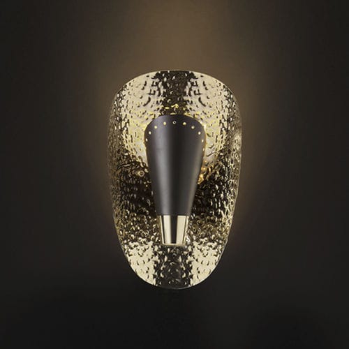 Arandela contemporânea - ARUNA - BRABBU DESIGN FORCES - para ambiente interno / em latão banhado a ouro / curva