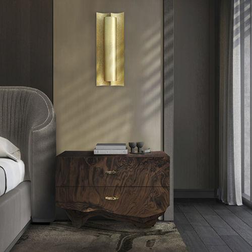 Arandela contemporânea - AURUM - BRABBU DESIGN FORCES - para ambiente interno / em latão / retangular