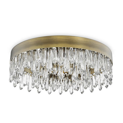 Plafon contemporâneo - NAICCA - BRABBU DESIGN FORCES - redondo / em cristal de quartzo / em latão escovado