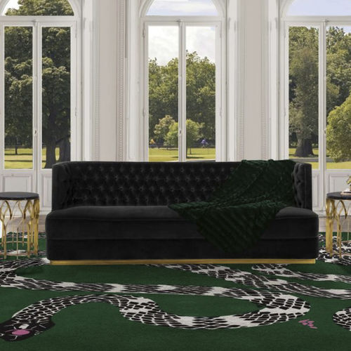 Tapete contemporâneo - SNAKE - BRABBU DESIGN FORCES - estampado / de lã / em seda