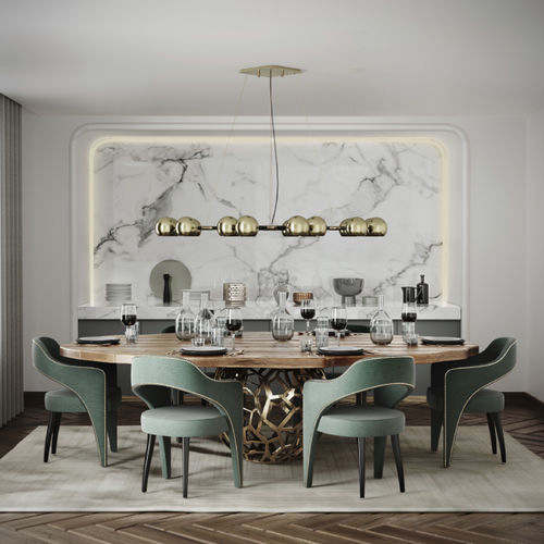 Cadeira de sala de jantar contemporânea - TELLUS  - BRABBU DESIGN FORCES - para ambiente interno / em veludo / com base em madeira laqueada