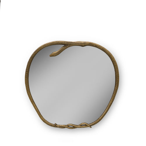 Espelho de parede - SERPENTINE APPLE-SHAPED - KOKET Love Happens - contemporâneo / em madeira folheada a ouro / efeito de bronze