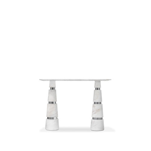 Aparador contemporâneo - AVALANCHE ESTREMOZ MARBLE - KOKET Love Happens - em aço inoxidável polido / em mármore / com base em mármore