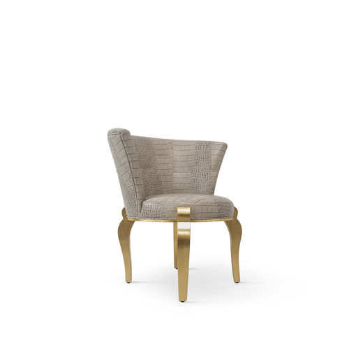 Cadeira de sala de jantar de estilo francês - DELICIOSA - KOKET Love Happens - para ambiente interno / em tecido / em madeira folheada a ouro
