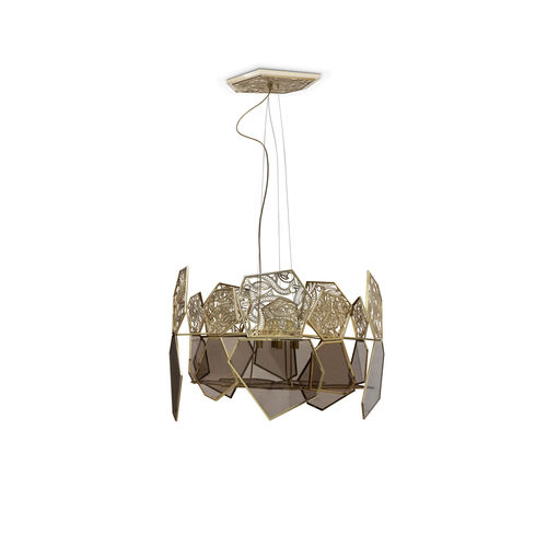 Lustre de design original - HYPNOTIC - KOKET Love Happens - em vidro fumê / em bronze / em latão polido