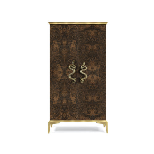 Guarda-roupa contemporâneo - INDIA WALNUT ROOT VENEER - KOKET Love Happens - em madeira laqueada / em nogueira / com folheado de madeira