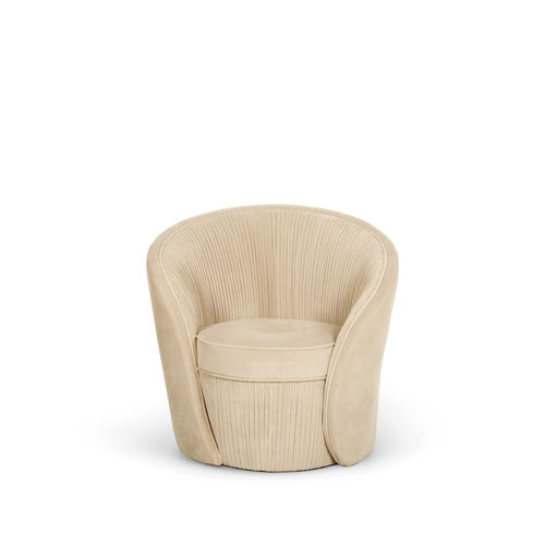 Poltrona contemporânea - BLOOM I - KOKET Love Happens - em veludo / bege / cor personalizável