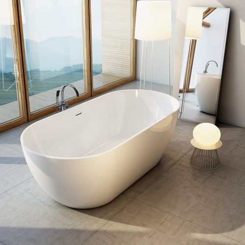 Banheira oval - FREEDOM - RAVAK - freestanding / em acrílico / branca