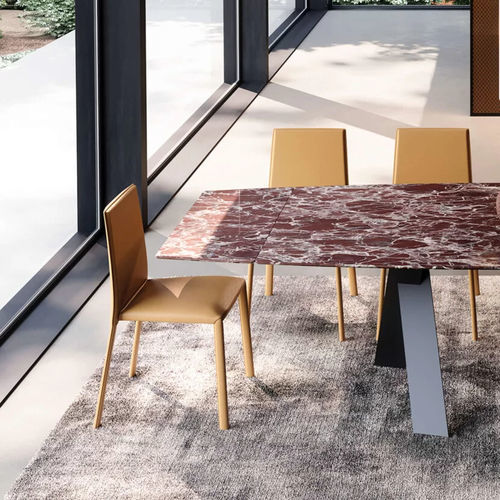 Cadeira contemporânea - Mia - Presotto - para ambiente interno / em couro / com base metálica