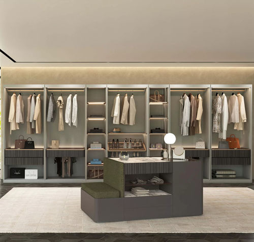 Closet contemporâneo - Oscar - Presotto - em madeira / com iluminação embutida