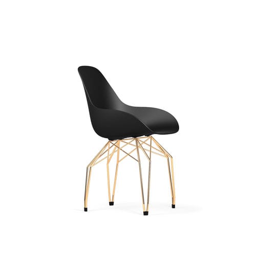 Cadeira contemporânea - DIAMOND DIMPLE CLOSED - Kubikoff - para ambiente interno / em polipropileno / com base metálica