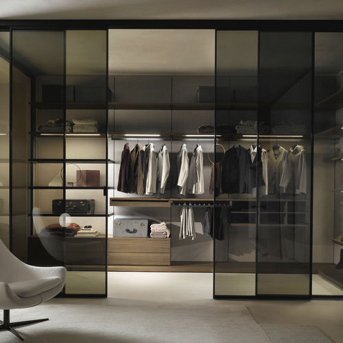 Closet de canto - FLEXY SM008 - ZALF spa - contemporâneo / em nogueira / em vidro fumê