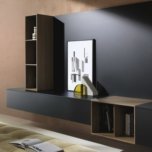 Móvel de parede de sala contemporâneo - SM2203 - ZALF spa - em laminado melamínico / com compartimento de arrumação