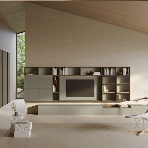 Móvel de parede de sala contemporâneo - SM2520 - ZALF spa - em laminado melamínico