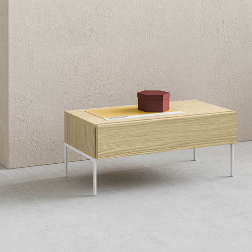 Criado-mudo contemporâneo - LUCKY - ZALF spa - metálico / em laminado melamínico / com base metálica
