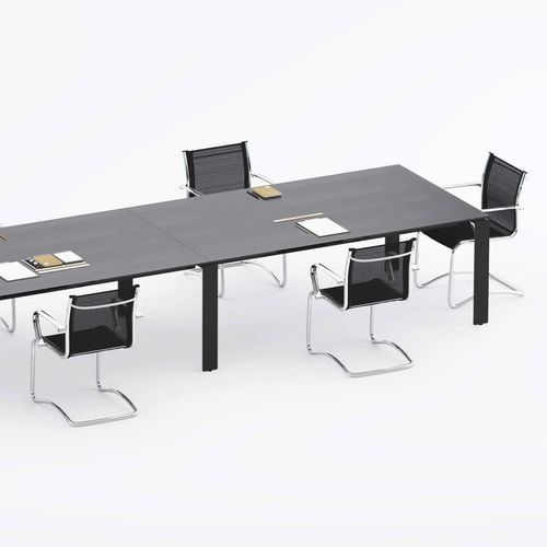 Mesa de reunião contemporânea - SM2581 - ZALF spa - em madeira / com base metálica / retangular