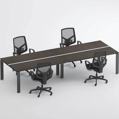 Mesa de reunião contemporânea - SM2582 - ZALF spa - em laminado melamínico / com base metálica / retangular