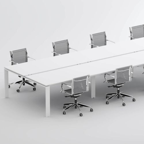 Mesa de conferências contemporânea - SM2580 - ZALF spa - em laminado melamínico / com base metálica / retangular