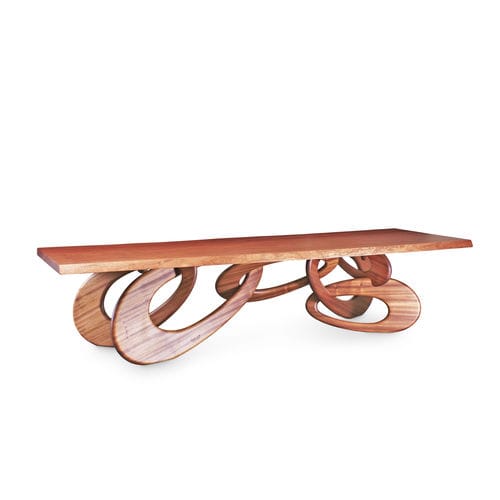 Mesa de jantar contemporânea - CHAINED UP - Barberini & Gunnell - em madeira maciça / em mogno / retangular