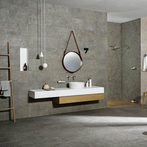 Placas de revestimento em grés porcelanato - MYSTONE GRIS FLEURY - MARAZZI - fosca / com acabamento natural / para ambiente interno
