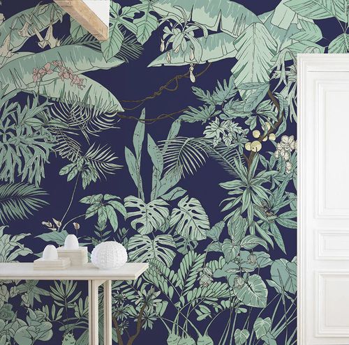 Papel de parede contemporâneo - Jungle Tropical BORNEO - Ohmywall - com natureza / floral / panorâmico