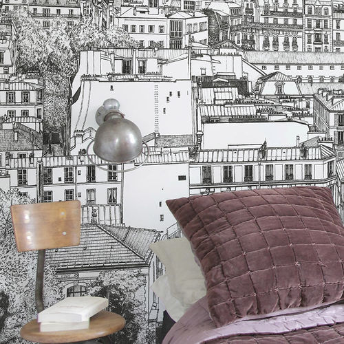 Papel de parede contemporâneo - Papier peint Montmartre BIG Panoramique - Ohmywall - panorâmico / padrão urbano / com cena