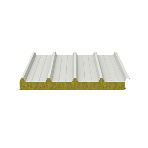 Painel sanduíche para telhado - ISOFIRE ROOF - Isopan - face metálica / núcleo de lã mineral / de alta resistência