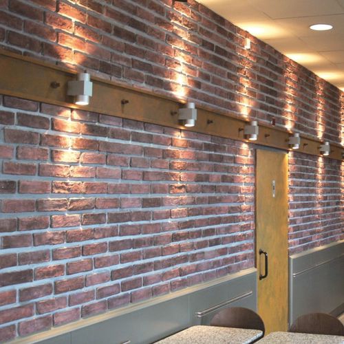 Tijolo aparente em concreto - MASTERBRICK RED TARNISHED - Mathios SA - para área externa / para ambiente interno / antigo