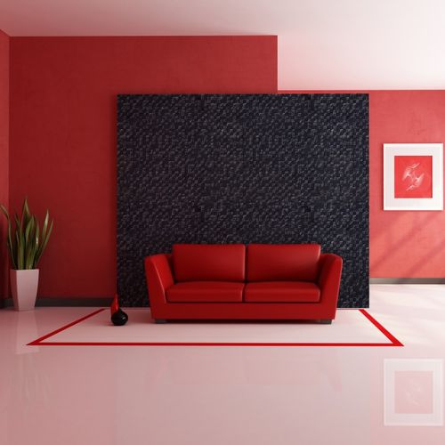 Placa de revestimento aparente em concreto - GEOMETRIC : DELOS BLACK - Mathios SA - para ambiente interno / para área externa / 3D