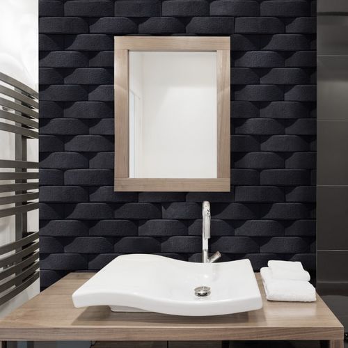 Revestimento de parede sustentável - GEOMETRIC : ATLAS BLACK - Mathios SA - em concreto / para área externa / para ambiente interno