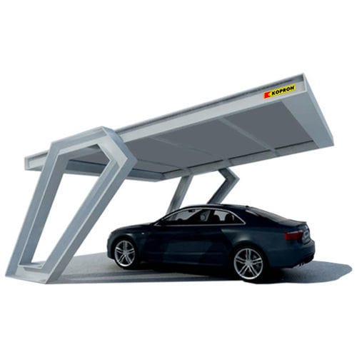Cobertura para estacionamento de carros para estacionamento coletivo - K-LAMBO - KOPRON - com painel solar / em chapa