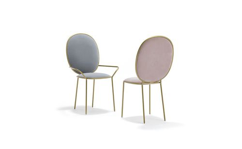 Cadeira contemporânea - STAY - SE LONDON - para ambiente interno / em veludo / em couro
