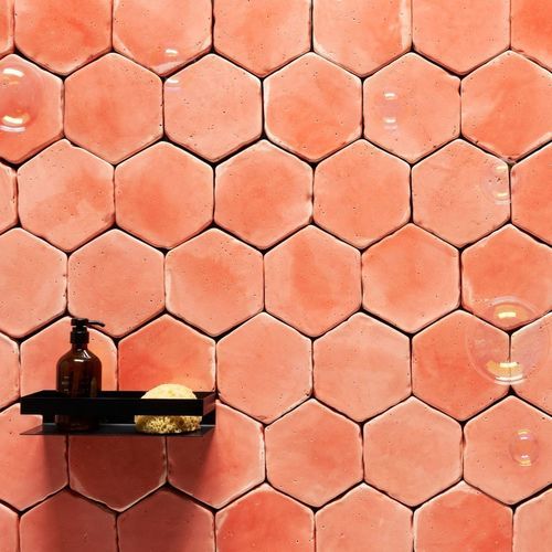 Placas de revestimento em terracota - CORAL  - SaldaMena SC - brilhante / para ambiente interno / para sala